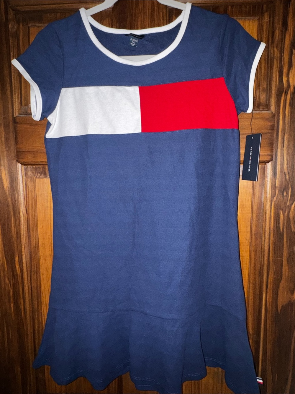 Tommy Hilfiger Navy Dress with Red & White Colorblock